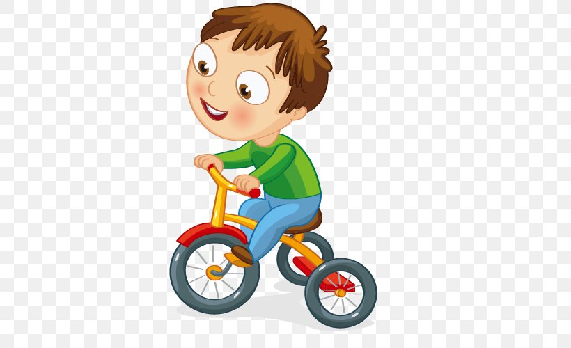 Motorized Tricycle Bicycle Clip Art, PNG, 500x500px, Tricycle, Bicycle, Boy, Cartoon, Child Download Free