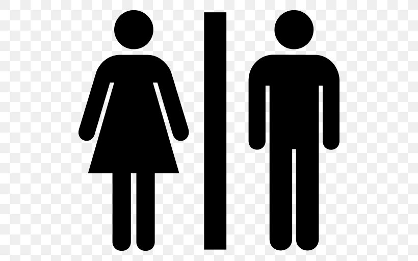 Unisex Public Toilet Bathroom, PNG, 512x512px, Public Toilet, Bathroom, Black, Black And White, Brand Download Free