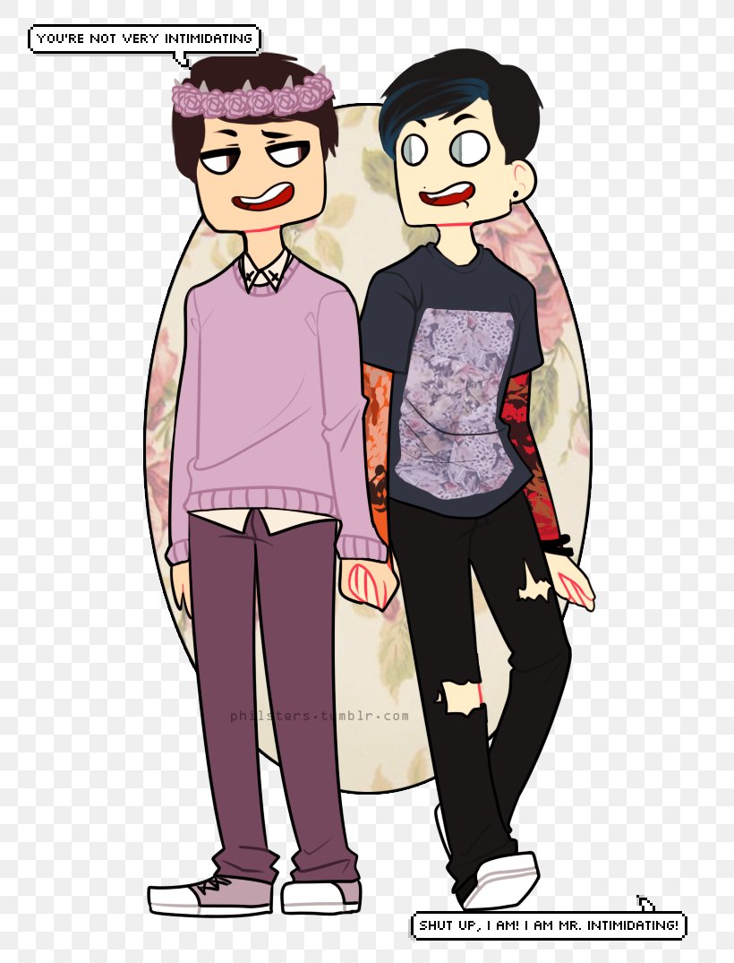 Dan And Phil YouTuber DeviantArt Person, PNG, 800x1075px, Watercolor, Cartoon, Flower, Frame, Heart Download Free