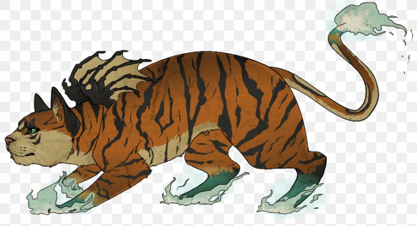 Tiger Cat Terrestrial Animal Cartoon, PNG, 889x482px, Tiger, Animal, Animal Figure, Big Cat, Big Cats Download Free