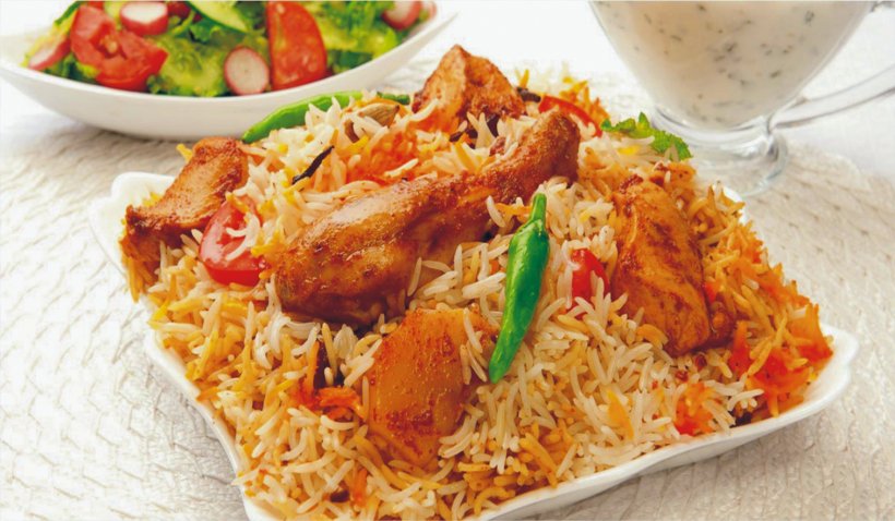 Hyderabadi Biryani Indian Cuisine Mughlai Cuisine Raita, PNG, 1512x882px, Biryani, Arroz Con Pollo, Asian Food, Basmati, Chicken Meat Download Free