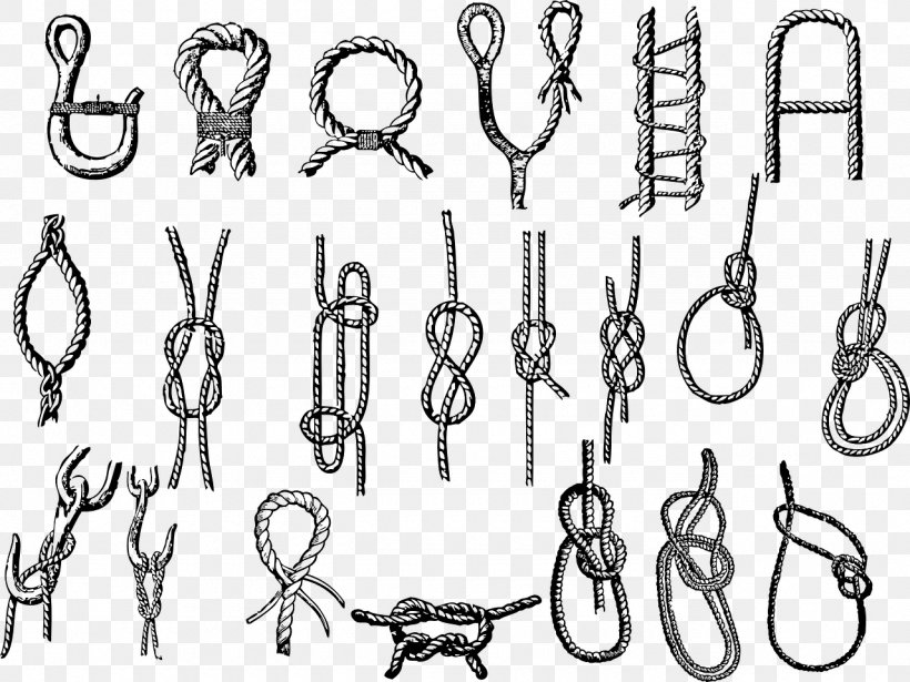 The Ashley Book Of Knots Bowline Rope Macramé, PNG, 1280x961px, Ashley Book Of Knots, Auto Part, Black And White, Body Jewelry, Bowline Download Free