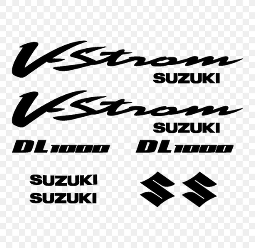 Suzuki V-Strom 1000 Suzuki V-Strom 650 Motorcycle Sticker, PNG, 800x800px, Suzuki, Adhesive, Area, Black, Black And White Download Free