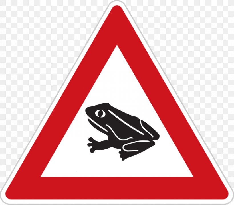 Traffic Sign Warning Sign Road, PNG, 874x768px, Traffic Sign, Amphibian, Area, Crosswind, Frog Download Free