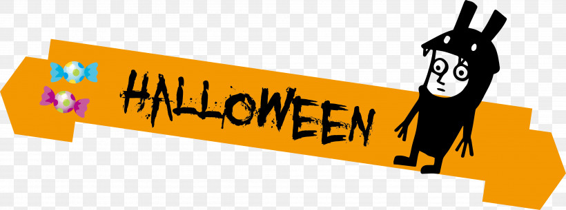 Happy Halloween Banner, PNG, 4011x1493px, Happy Halloween Banner, Cartoon, Logo, Meter, Sign Download Free