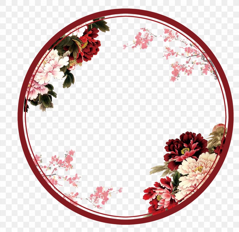 Flower Circle Wreath Clip Art, PNG, 3793x3678px, Flower, Blue, Dinnerware Set, Dishware, Floral Design Download Free