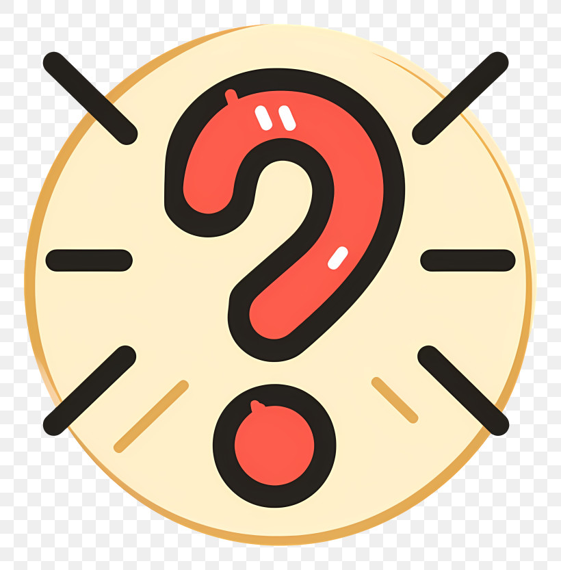 Question Mark - Bold Red Question Mark Illustration In Beige Circle PNG
