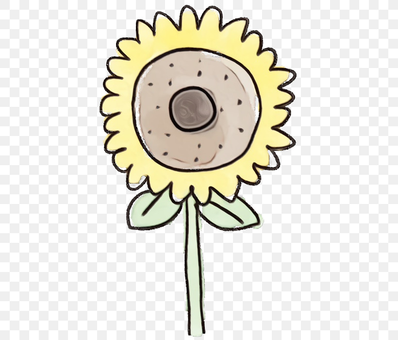 Sunflower, PNG, 442x700px, Watercolor Flower, Cut Flowers, Flower, Paint, Plant Download Free