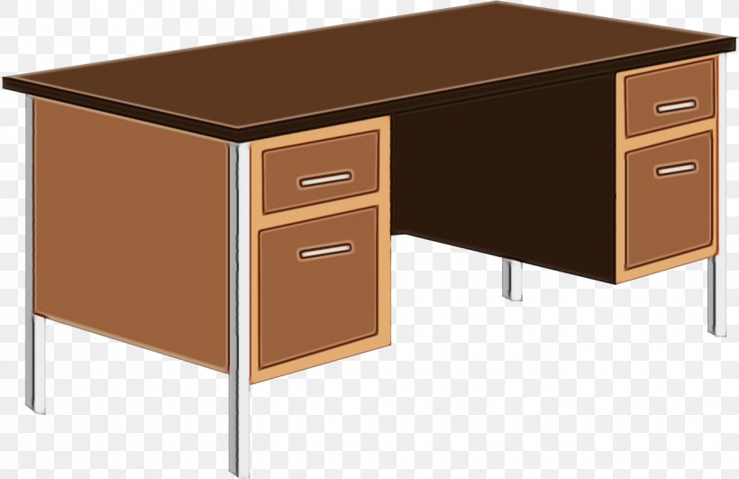 Furniture Desk Wood Stain Drawer Table, PNG, 1241x805px, Watercolor, Brown, Chest Of Drawers, Computer Desk, Desk Download Free