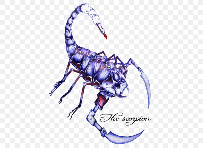 Scorpion Tattoo Illustration, PNG, 424x600px, Watercolor, Cartoon, Flower, Frame, Heart Download Free