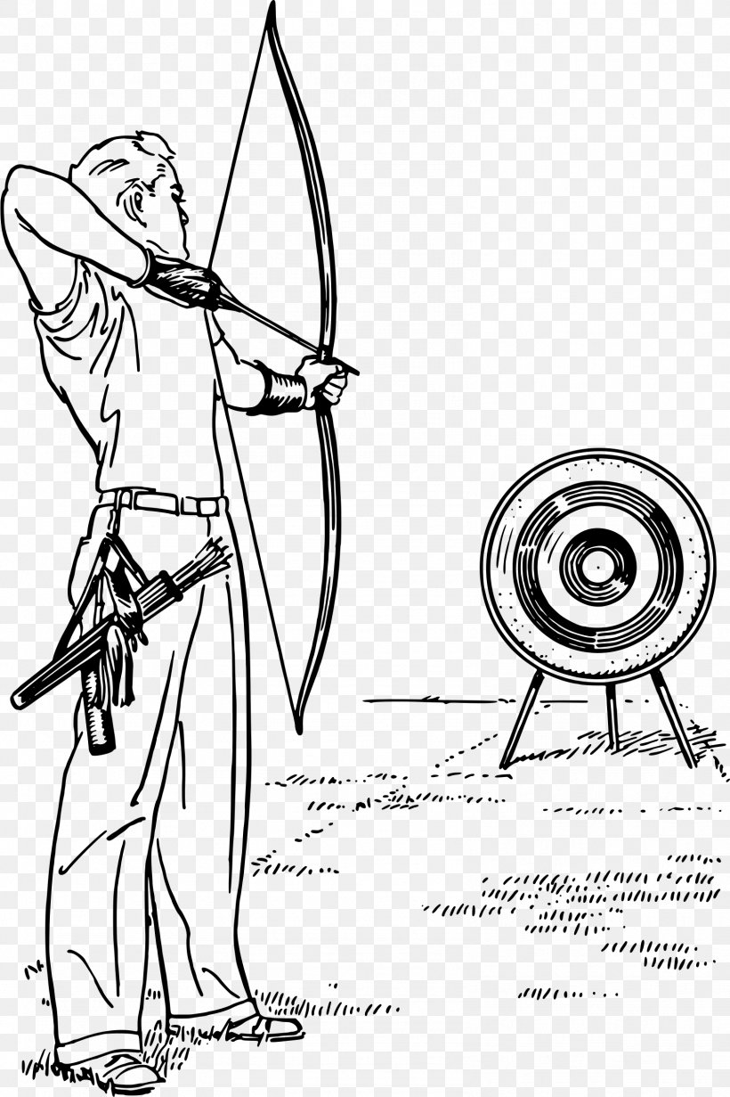 Archery Drawing Bow And Arrow Line Art, PNG, 1598x2400px, Archery, Area, Arm, Art, Artwork Download Free