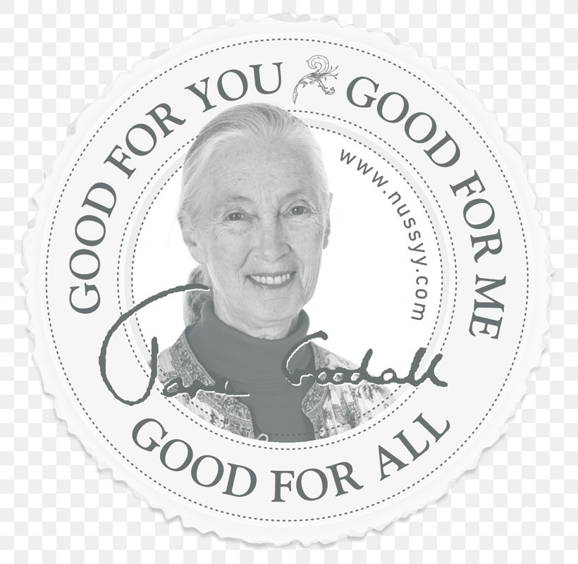 Jane Goodall Logo White Font, PNG, 800x800px, Jane Goodall, Black And White, Brand, Label, Logo Download Free
