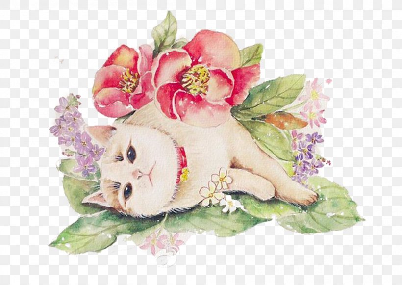 Cat Floral Design, PNG, 999x708px, Cat, Art, Creative Arts, Cut Flowers, Designer Download Free
