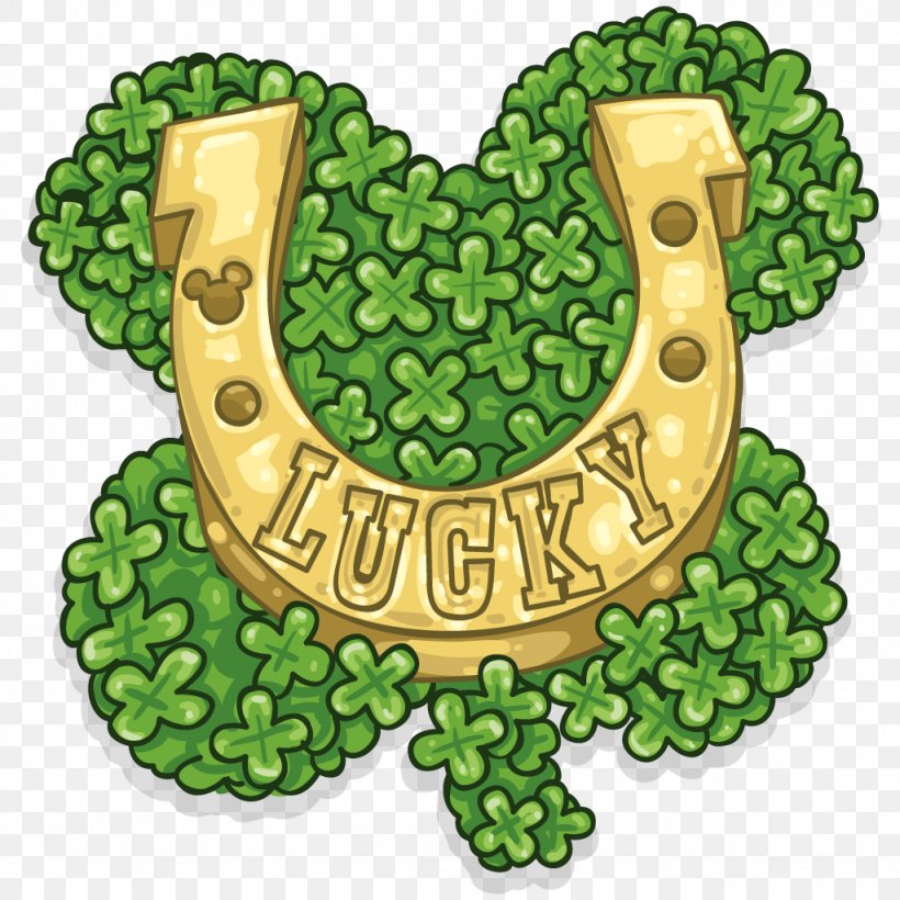 Horseshoe Luck Four-leaf Clover Clip Art, PNG, 1024x1024px, Horse, Clover, Flowering Plant, Fourleaf Clover, Grass Download Free