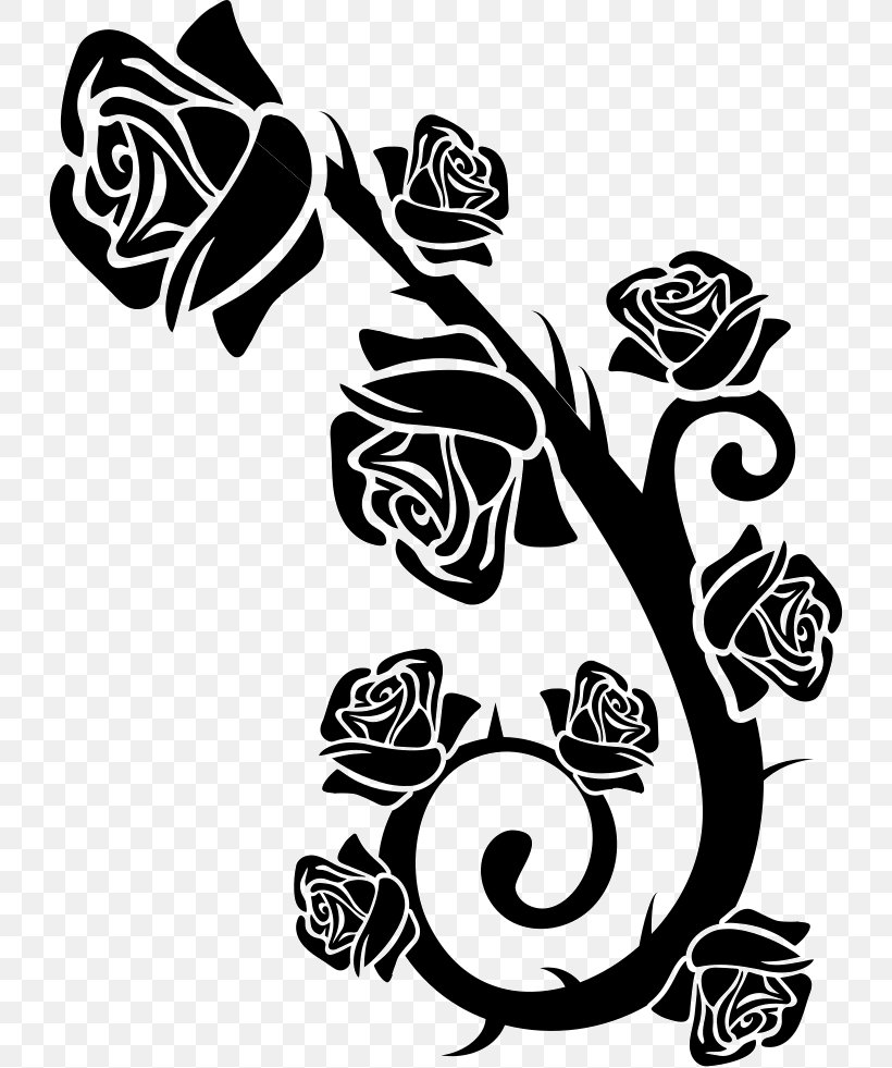 Floral Design Flower, PNG, 730x981px, Floral Design, Art, Black And White, Drawing, Fictional Character Download Free
