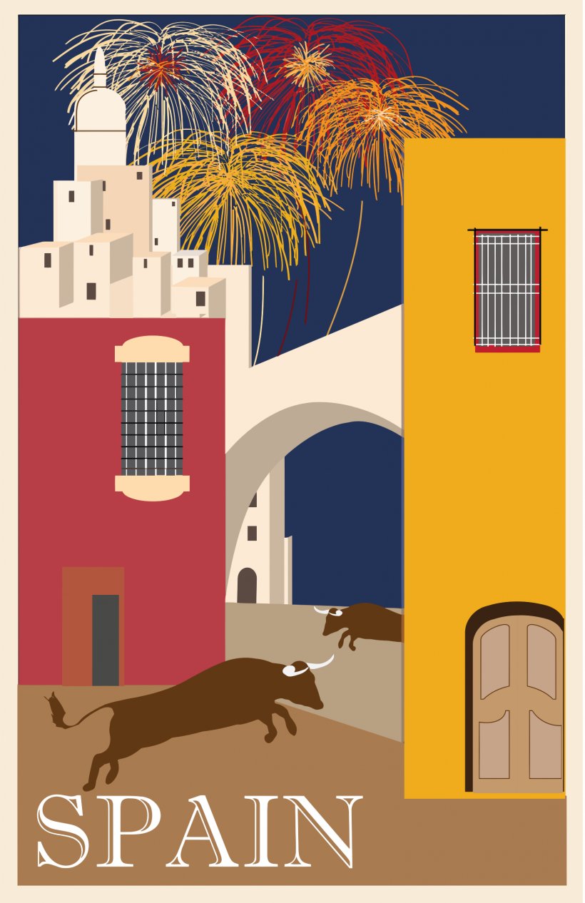 Spain Poster Printmaking, PNG, 1554x2400px, Spain, Architecture, Art, Elevation, Facade Download Free