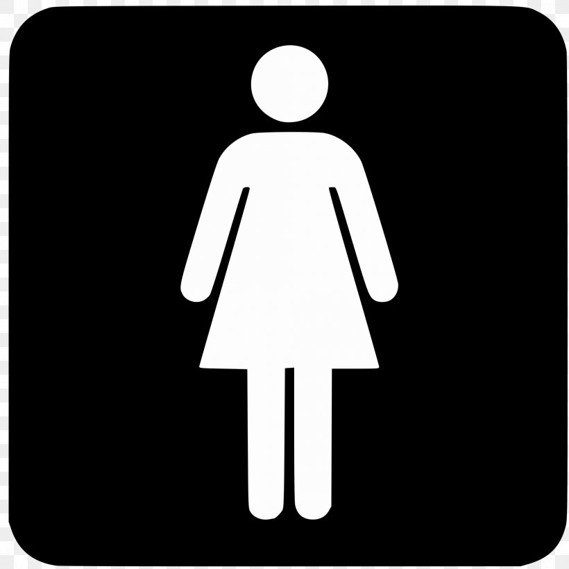 Public Toilet Bathroom Woman Clip Art, PNG, 2000x2000px, Toilet, Area, Bathroom, Black, Black And White Download Free