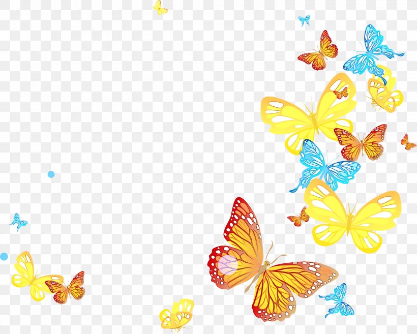 Watercolor Butterfly Background, PNG, 3000x2407px, Watercolor, Animal Figure, Brushfooted Butterflies, Butterfly, Insect Download Free