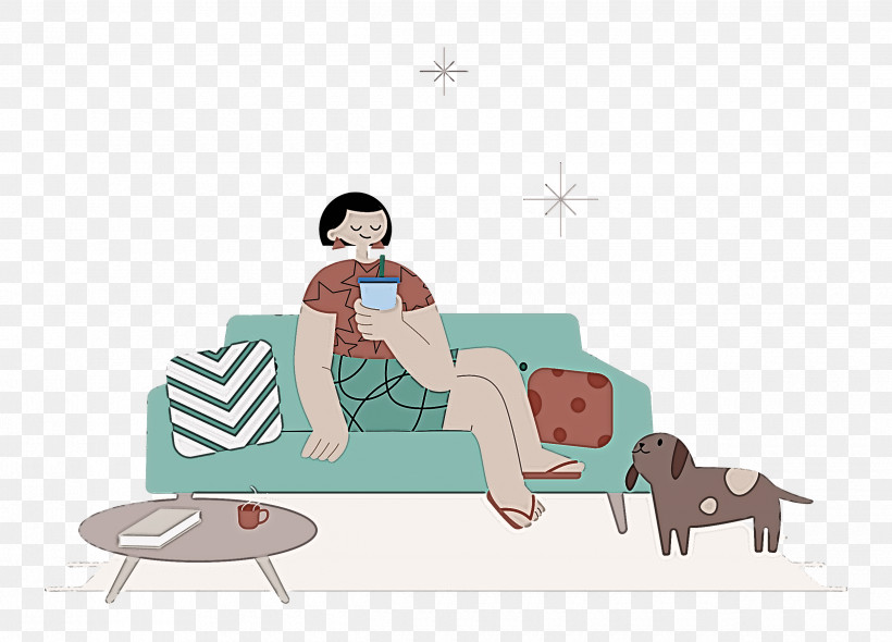 Alone Time At Home, PNG, 2500x1799px, Alone Time, At Home, Behavior, Cartoon, Furniture Download Free