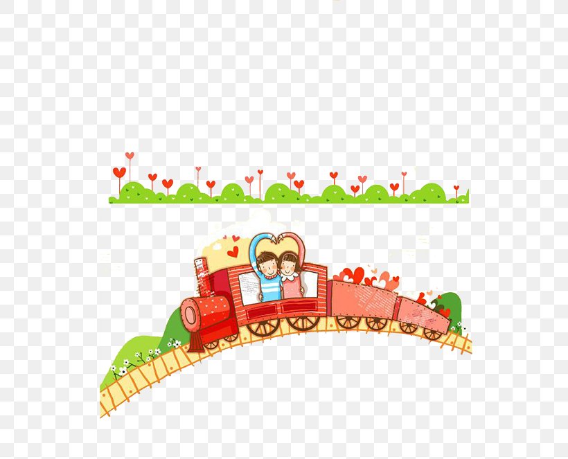 Train Cartoon Illustrator, PNG, 550x663px, Train, Area, Art, Cartoon, Couple Download Free