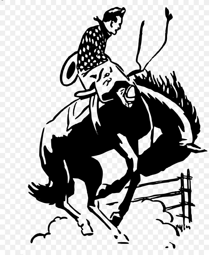 Rodeo Bucking Cowboy Clip Art, PNG, 808x1000px, Rodeo, Art, Artwork, Black And White, Bronc Riding Download Free