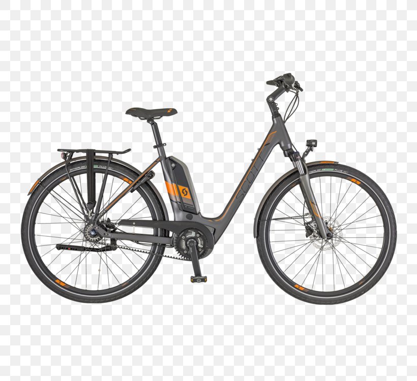 Scott E-Sub Tour Electric Bicycle Scott E-SUB Active Scott Sports, PNG, 750x750px, Bicycle, Bicycle Accessory, Bicycle Frame, Bicycle Part, Bicycle Saddle Download Free