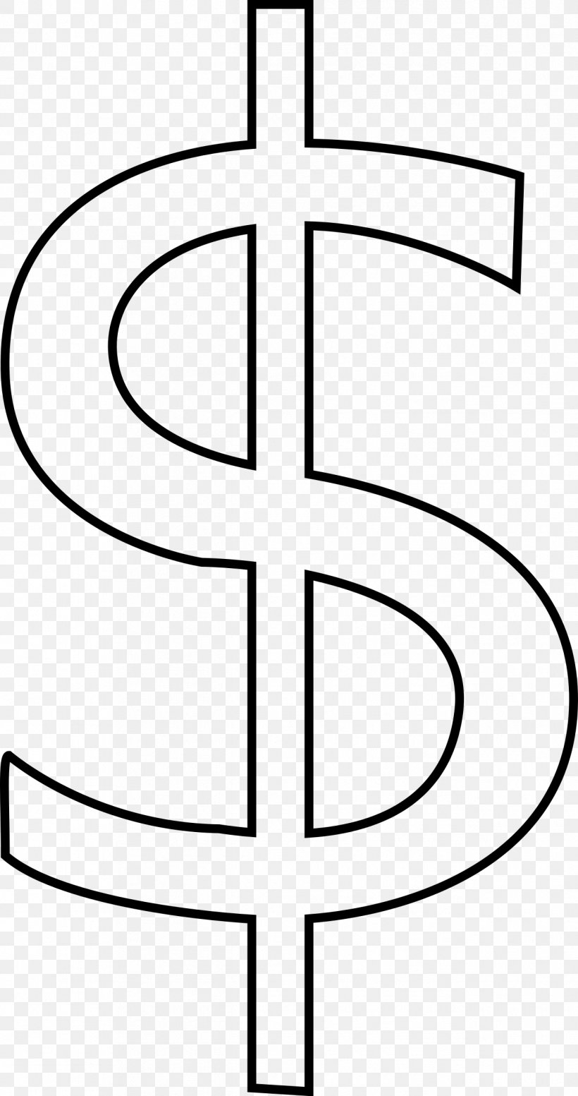 Dollar Sign Currency Symbol Clip Art, PNG, 1267x2400px, Dollar Sign, Area, Australian Dollar, Black And White, Cross Download Free