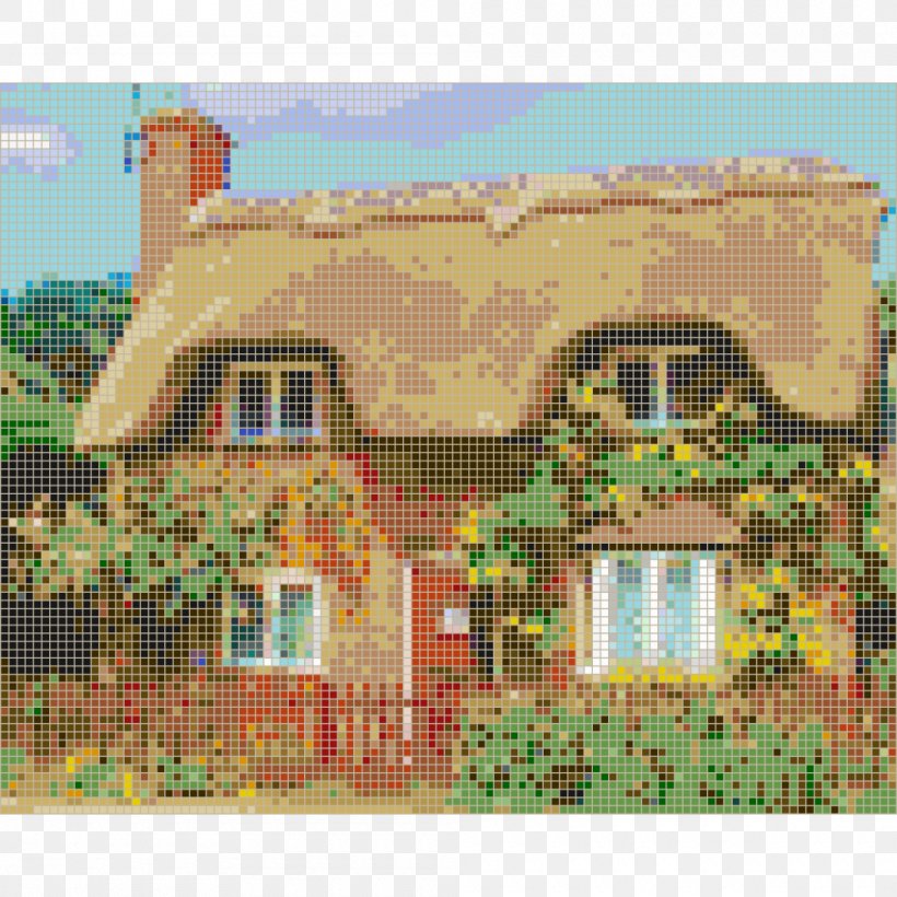 Cross-stitch Needlework Painting Pattern, PNG, 1000x1000px, Crossstitch, Art, Cottage, Cross Stitch, Facade Download Free