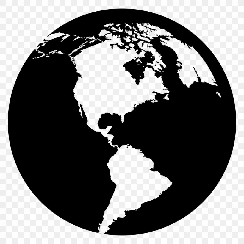 Globe World Map Mapa Polityczna, PNG, 1200x1200px, Globe, Black And White, Continent, Depositphotos, Earth Download Free