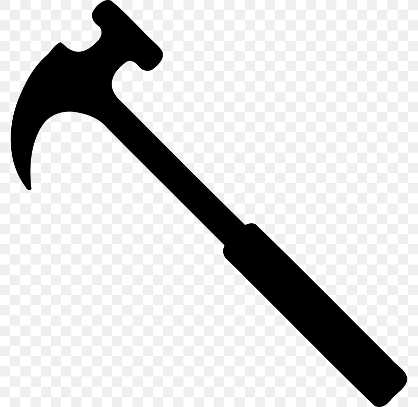 Claw Hammer Gavel Clip Art, PNG, 800x800px, Hammer, Axe, Black, Black And White, Claw Hammer Download Free