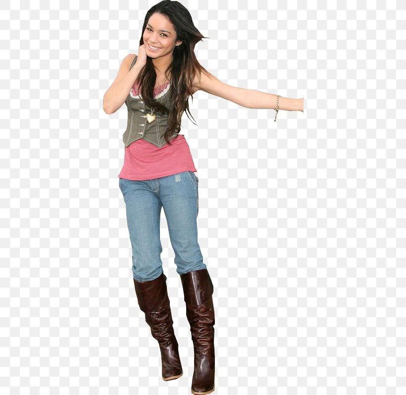 Vanessa Hudgens Jeans Denim Leggings Shoulder, PNG, 406x797px, Vanessa Hudgens, Brown Hair, Clothing, Com, Denim Download Free
