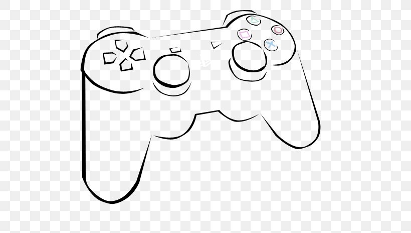 Xbox 360 Controller PlayStation 2 PlayStation 3, PNG, 591x464px, Xbox 360 Controller, All Xbox Accessory, Area, Black And White, Drawing Download Free