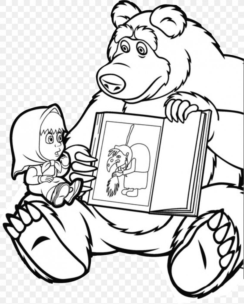 Bear Masha Drawing Coloring Book, PNG, 930x1160px, Watercolor, Cartoon, Flower, Frame, Heart Download Free