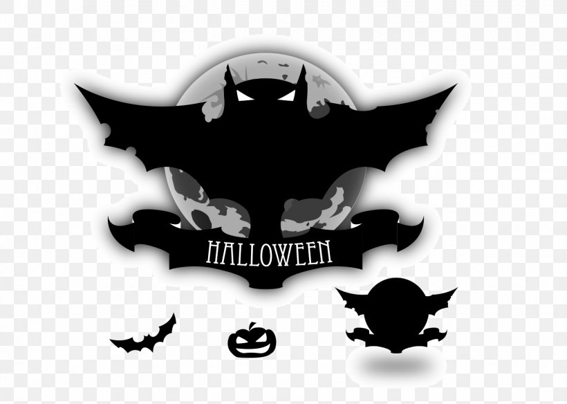 Halloween Bat Jack-o'-lantern Clip Art, PNG, 1425x1015px, Halloween, Bat, Black And White, Brand, Emblem Download Free