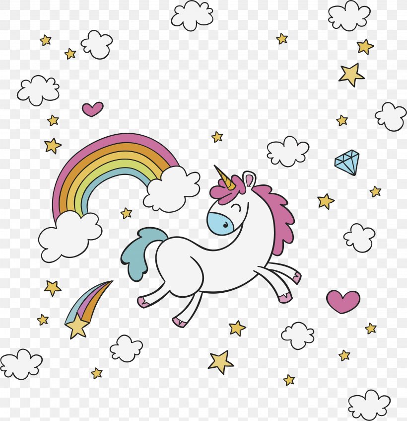 Unicorn Drawing Illustration, PNG, 3059x3162px, Watercolor, Cartoon, Flower, Frame, Heart Download Free
