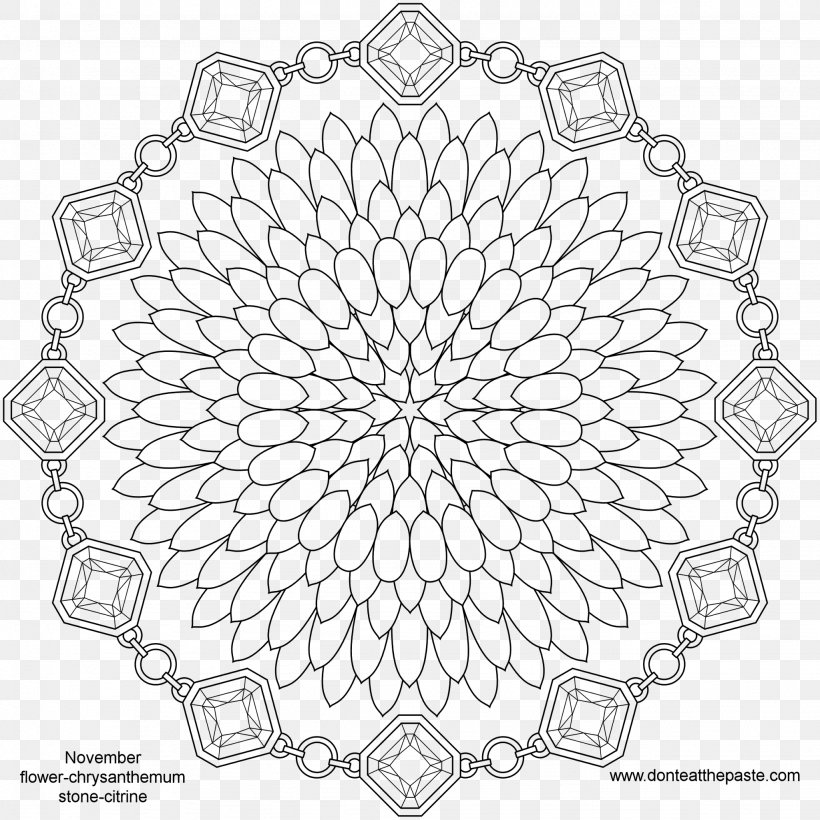 Mandala Coloring Book Overlapping Circles Grid Symbol Chakra, PNG, 2048x2048px, Mandala, Adult, Area, Black And White, Book Download Free
