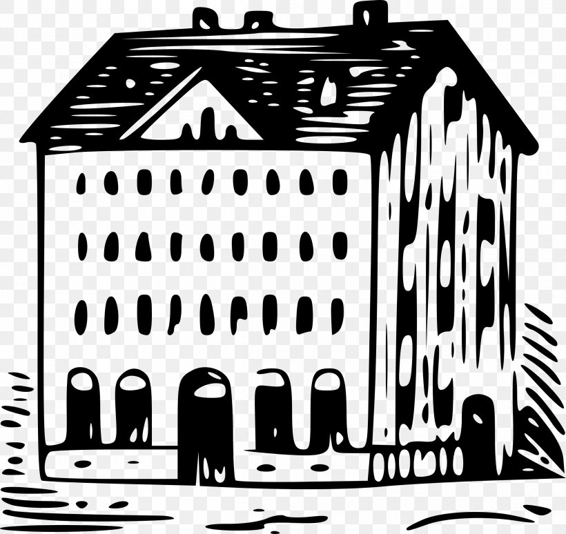 Black And White Building Clip Art, PNG, 2400x2266px, Black And White, Art, Black, Brand, Building Download Free