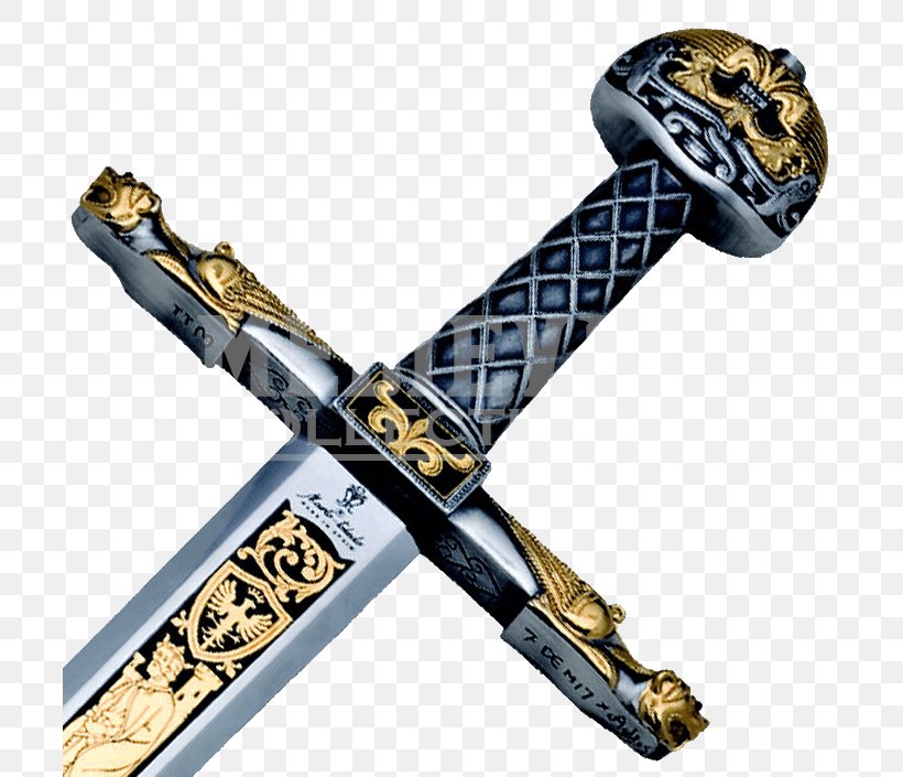 Sword King Arthur Holy Roman Empire Joyeuse Excalibur, PNG, 705x705px, Sword, Charlemagne, Clarent, Classification Of Swords, Cold Weapon Download Free