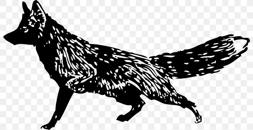 Arctic Fox Black And White Clip Art, PNG, 800x421px, Arctic Fox, Black, Black And White, Carnivoran, Computer Download Free