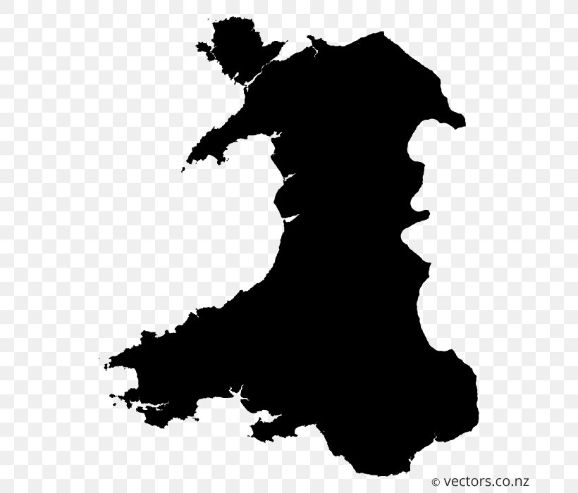 Flag Of Wales Vector Map, PNG, 700x700px, Wales, Black, Black And White, Blank Map, Flag Of Wales Download Free