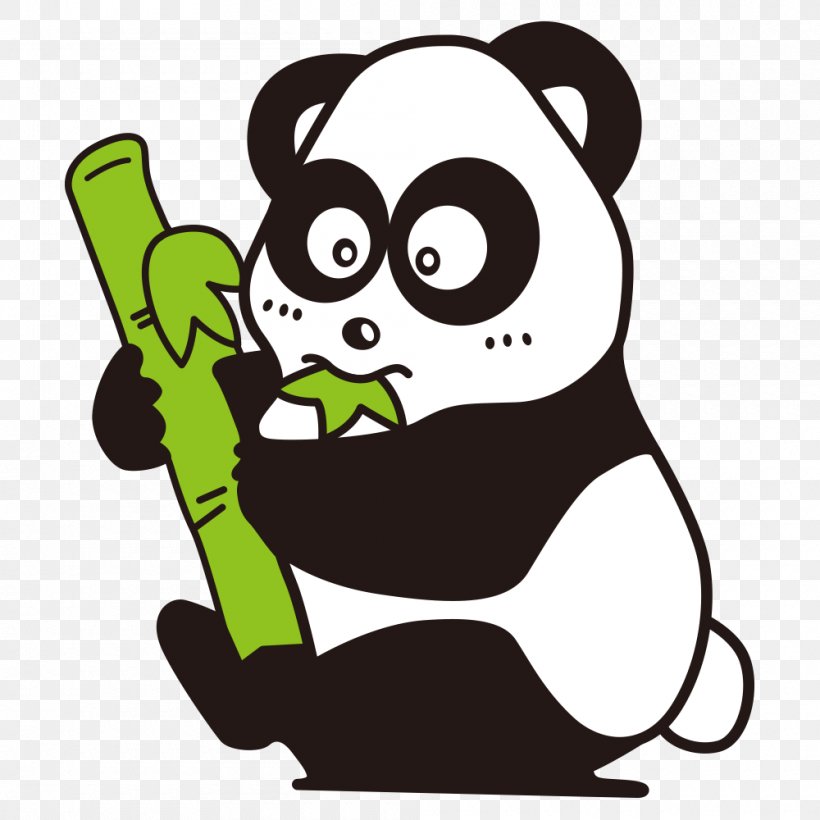 Giant Panda Bear Bamboo, PNG, 1000x1000px, Giant Panda, Animation, Bamboo, Bear, Black And White Download Free