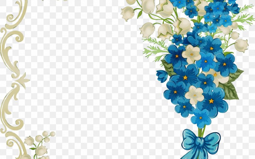 Bouquet Of Flowers Drawing, PNG, 1368x855px, Watercolor, Aqua, Blue, Cut Flowers, Delphinium Download Free