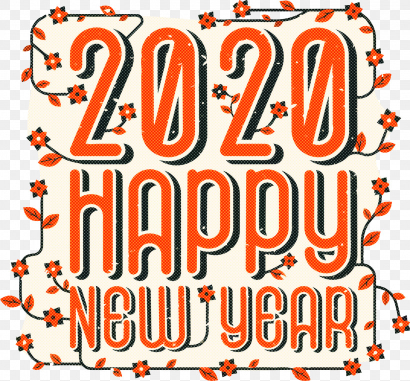 Happy New Year 2020 New Years 2020 2020, PNG, 3018x2805px, 2020, Happy New Year 2020, New Years 2020, Orange, Text Download Free