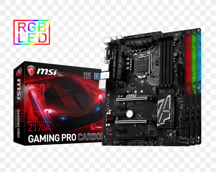 Intel LGA 1151 MSI Z170A GAMING PRO CARBON Motherboard ATX, PNG, 1024x819px, Intel, Atx, Brand, Computer Accessory, Computer Case Download Free