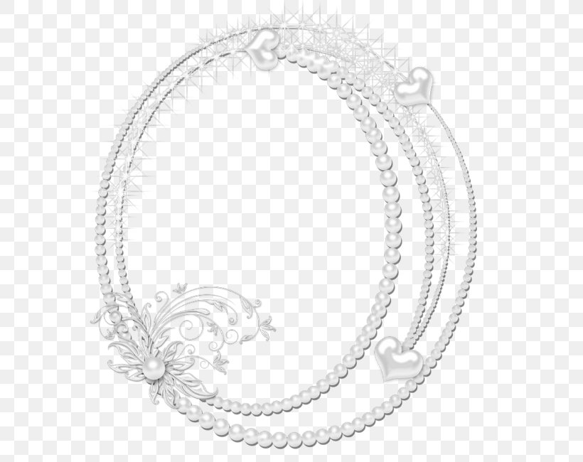 Picture Frames Pearl Clip Art, PNG, 650x650px, Picture Frames, Black And White, Body Jewelry, Bracelet, Chain Download Free
