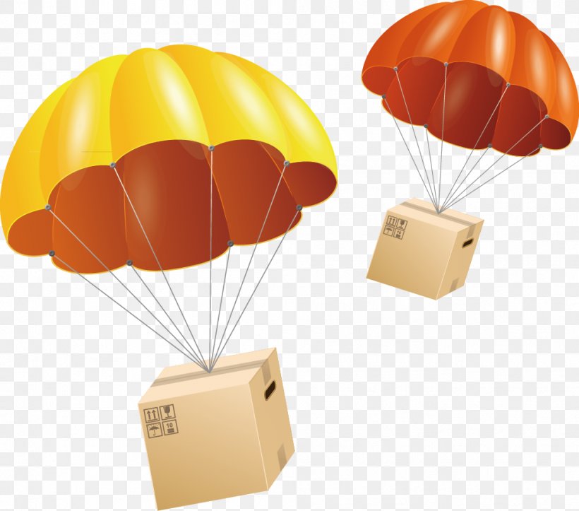 Parachute Euclidean Vector Parachuting Clip Art, PNG, 997x880px, Parachute, Flat Design, Hot Air Balloon, Orange, Parachuting Download Free