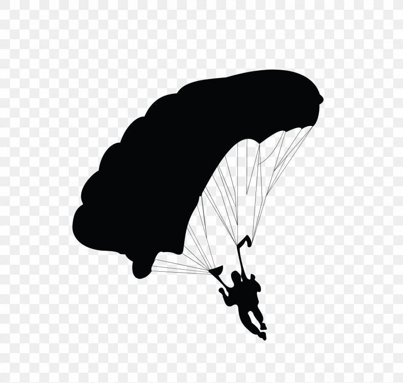 Parachute Parachuting Clip Art, PNG, 1802x1717px, Parachute, Air Sports, Black, Black And White, Extreme Sport Download Free