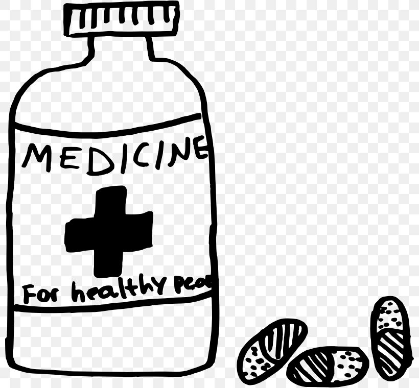 Pharmaceutical Drug Medicine Tablet Clip Art, PNG, 800x760px, Pharmaceutical Drug, Area, Black And White, Brand, Cough Medicine Download Free