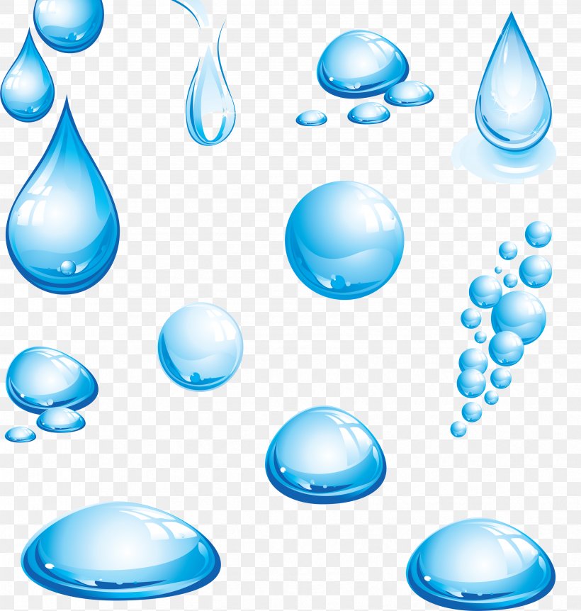 Water Drops, PNG, 3398x3576px, Water, Blue, Blue Water Drops, Drop Download Free