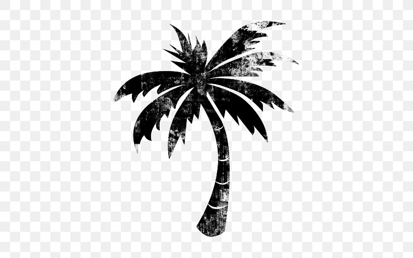 Arecaceae Tree Clip Art, PNG, 512x512px, Arecaceae, Arecales, Black And White, Branch, Drawing Download Free